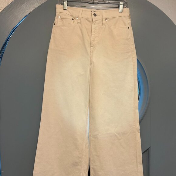 J Crew Loose straight corduroy pant - cream color or a winter white - Picture 1 of 5